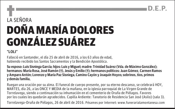 Doña María Dolores González Suárez
