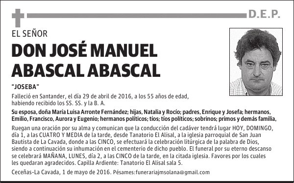 DON JOSÉ MANUEL ABASCAL ABASCAL
