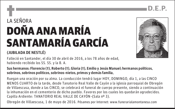 Doña Ana María Santamaría García