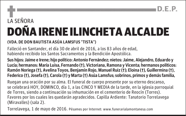 Doña Irene Ilincheta Alcalde
