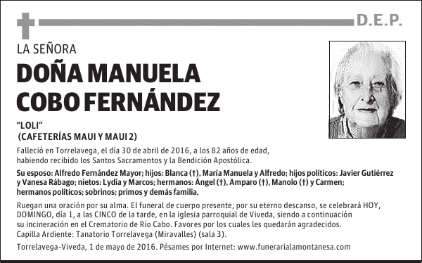 Doña Manuela Cobo Fernández