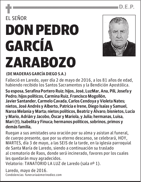 DON PEDRO GARCÍA ZARABOZO