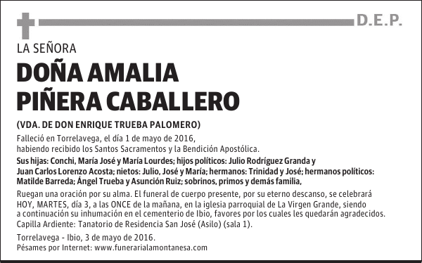 Doña Amalia Pinera Caballero