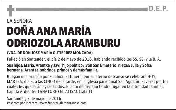 Doña Ana María Odriozola Aramburu