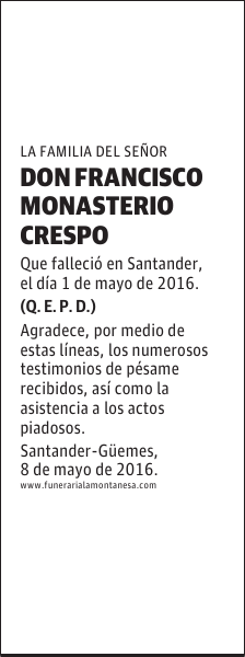DON FRANCISCO MONASTERIO CRESPO