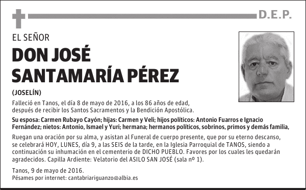 DON JOSÉ SANTAMARÍA PÉREZ