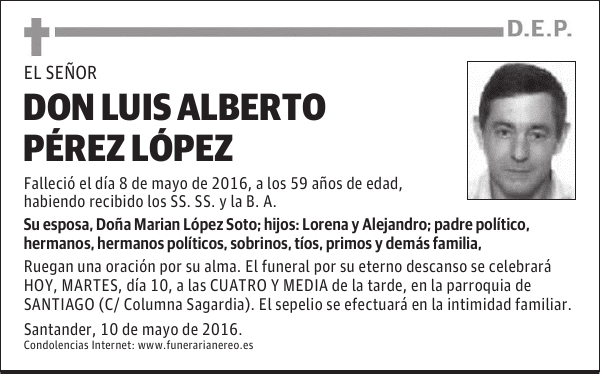 DON LUIS ALBERTO PÉREZ LÓPEZ