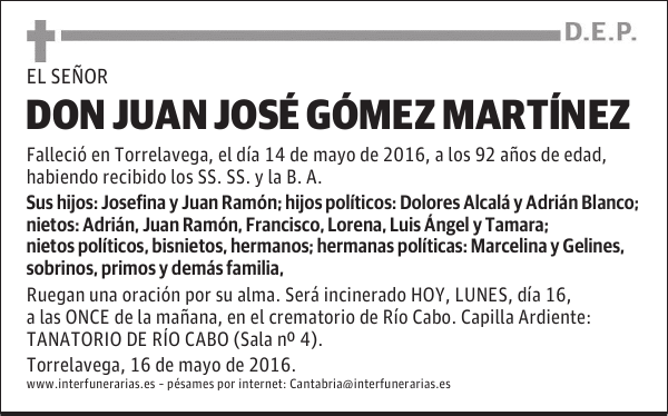 D. JUAN JOSÉ GÓMEZ MARTÍNEZ