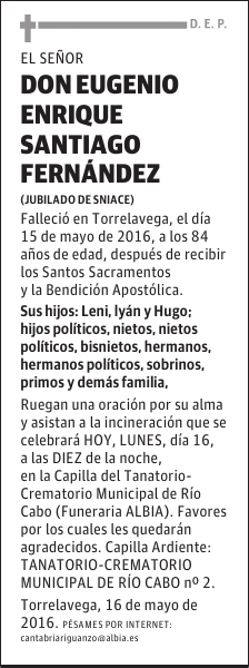 DON EUGENIO ENRIQUE SANTIAGO FERNANDEZ