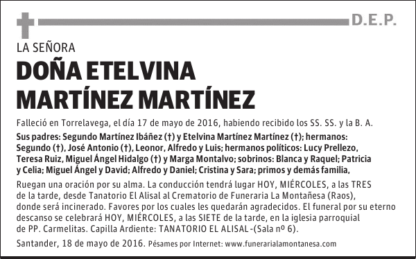 Doña Etelvina Martínez Martínez