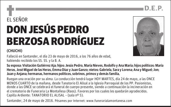DON JESÚS PEDRO BERZOSA RODRÍGUEZ