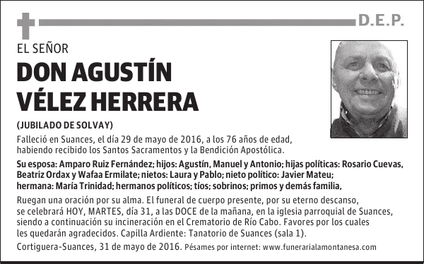 Don Agustín Vélez Herrera