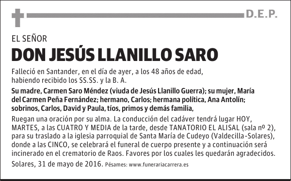 DON JESÚS LLANILLO SARO