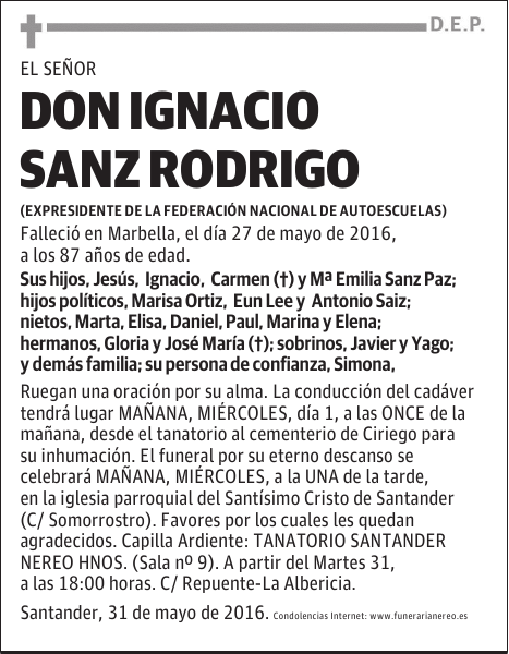 DON IGNACIO SANZ RODRIGO