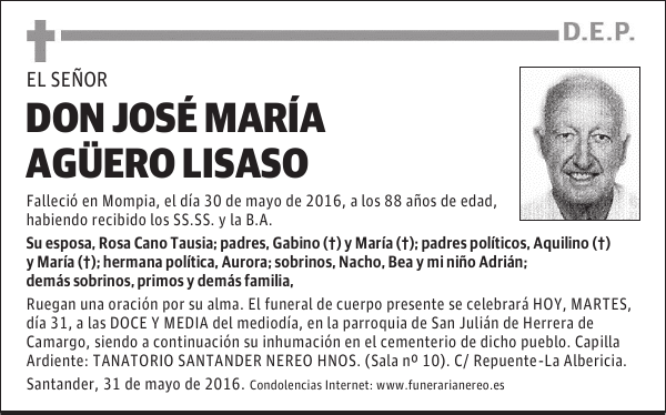 DON JOSE MARIA AGÜERO LISASO