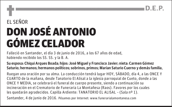 Don José Antonio Gómez Celador
