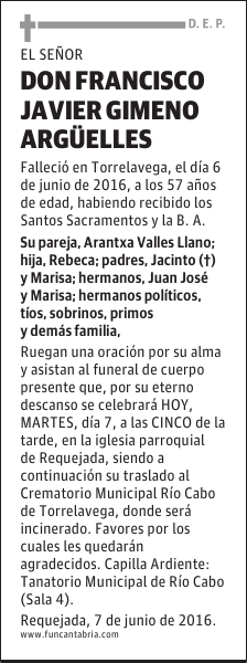 Don Francisco Javier Gimeno Argüelles