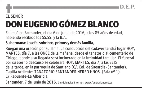 DON EUGENIO GÓMEZ BLANCO