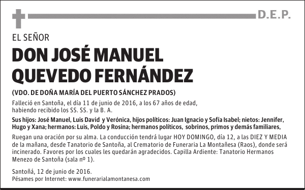 DON JOSÉ MANUEL QUEVEDO FERNÁNDEZ