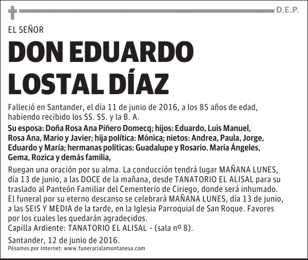 DON EDUARDO LOSTAL DÍAZ