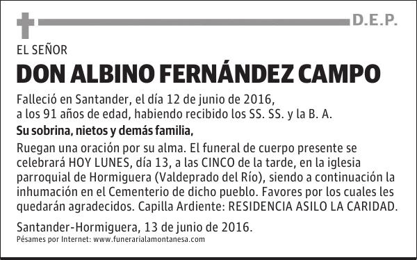 DON ALBINO FERNÁNDEZ CAMPO