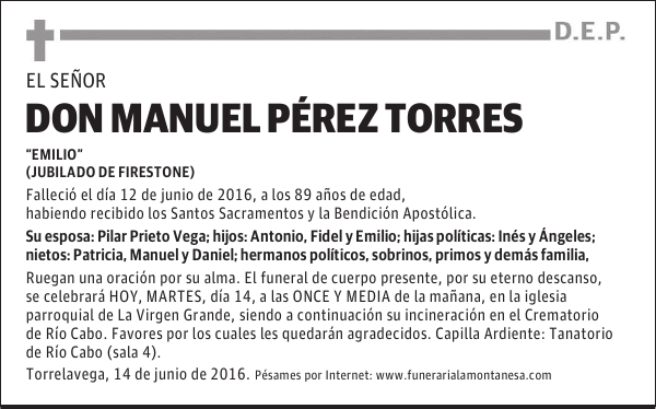 Don Manuel Pérez Torres