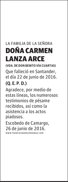 DOÑA CARMEN LANZA ARCE
