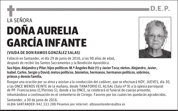 DOÑA AURELIA GARCÍA INFANTE