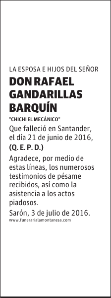 Don Rafael Gandarillas Barquín