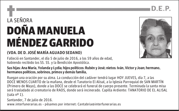 DOÑA MANUELA MÉNDEZ GARRIDO