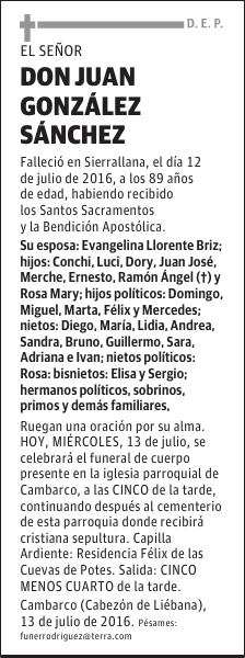 D. JUAN GONZÁLEZ SÁNCHEZ