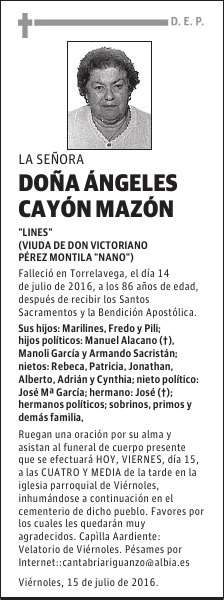 DONA ÁNGELES CAYÓN MAZÓN