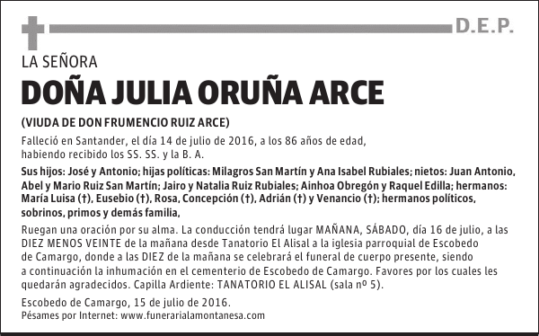 Doña Julia Oruña Arce