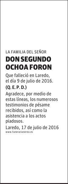 DON SEGUNDO OCHOA FORON