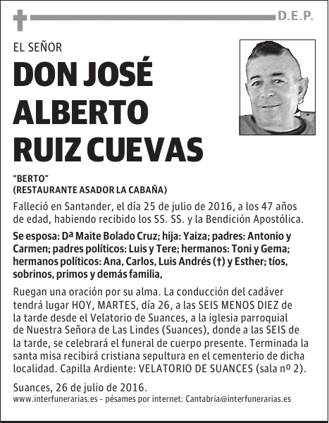DON JOSÉ ALBERTO RUIZ CUEVAS