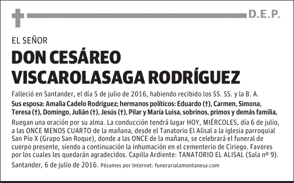 Don Cesáreo Viscarolasaga Rodríguez