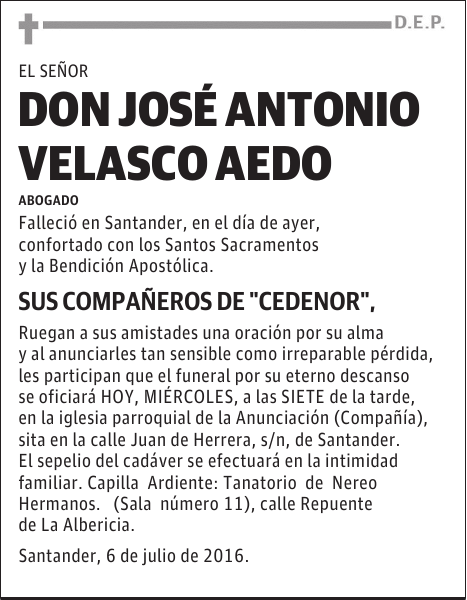 DON JOSÉ ANTONIO VELASCO AEDO