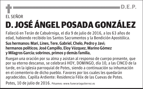 D. JOSÉ ÁNGEL POSADA GONZÁLEZ