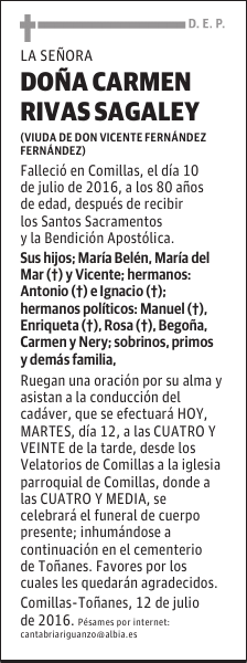 DOÑA CARMEN RIVAS SAGALEY