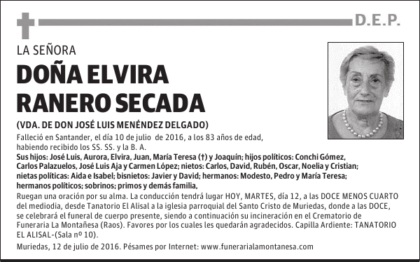 Doña Elvira Ranero Secada