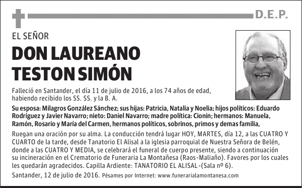 Don Laureano Teston Simón