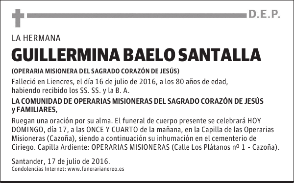 GUILLERMINA BAELO SANTALLA