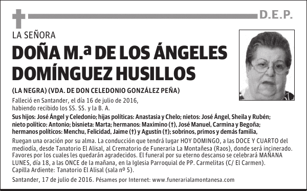 DOÑA MARÍA DE LOS ÁNGELES DOMÍNGUEZ HUSILLOS