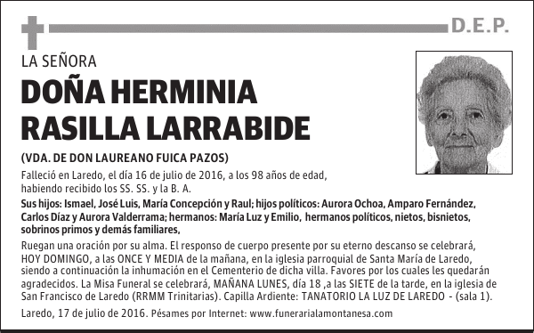 DOÑA HERMINIA RASILLA LARRABIDE