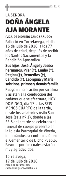 DOÑA ÁNGELA AJA MORANTE