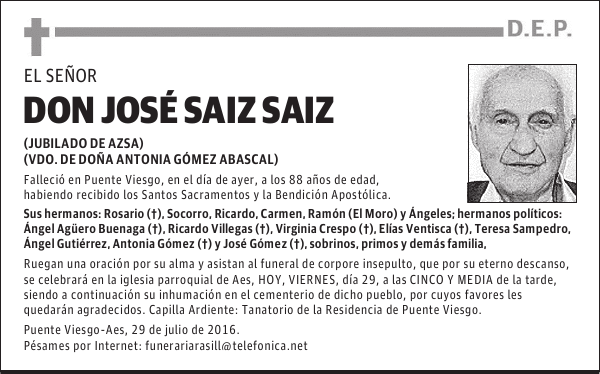 DON JOSÉ SAIZ SAIZ