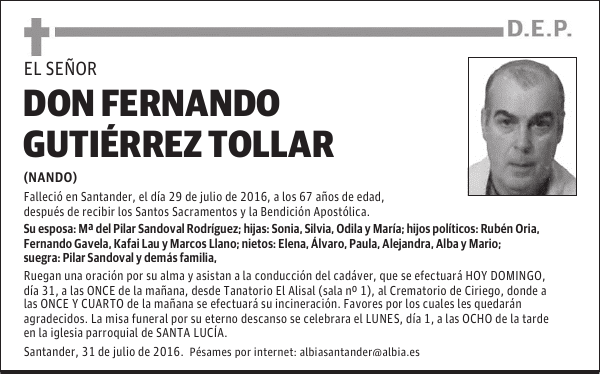 DON FERNANDO GUTIÉRREZ TOLLAR