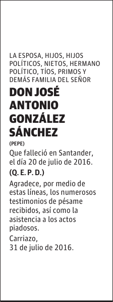 DON JOSÉ ANTONIO GONZÁLEZ SÁNCHEZ