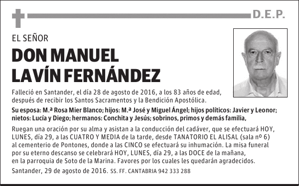 DON MANUEL LAVIN FERNANDEZ