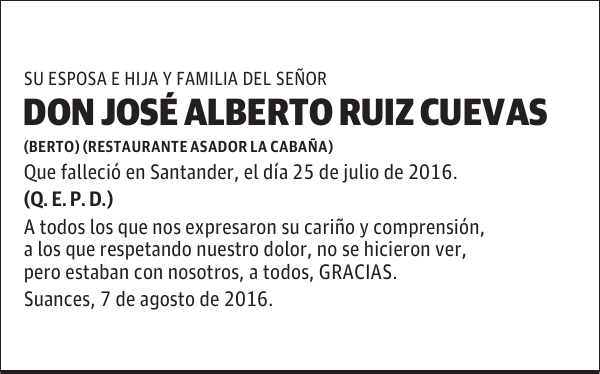 DON JOSÉ ALBERTO RUIZ CUEVAS